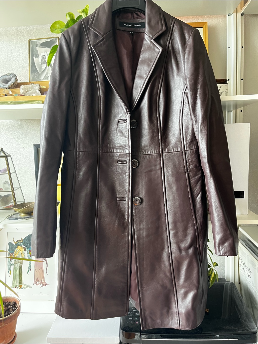 Wilson Leather Women's Dark Burgundy Leather Coat Xs
